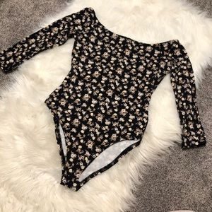 Off the Shoulder Floral Bodysuit